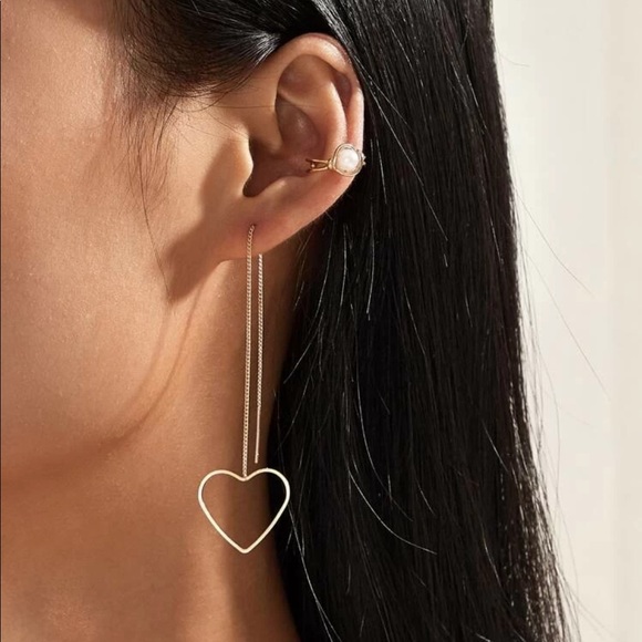 Jewelry - • Madison • Heart Threader Earrings with Cuff